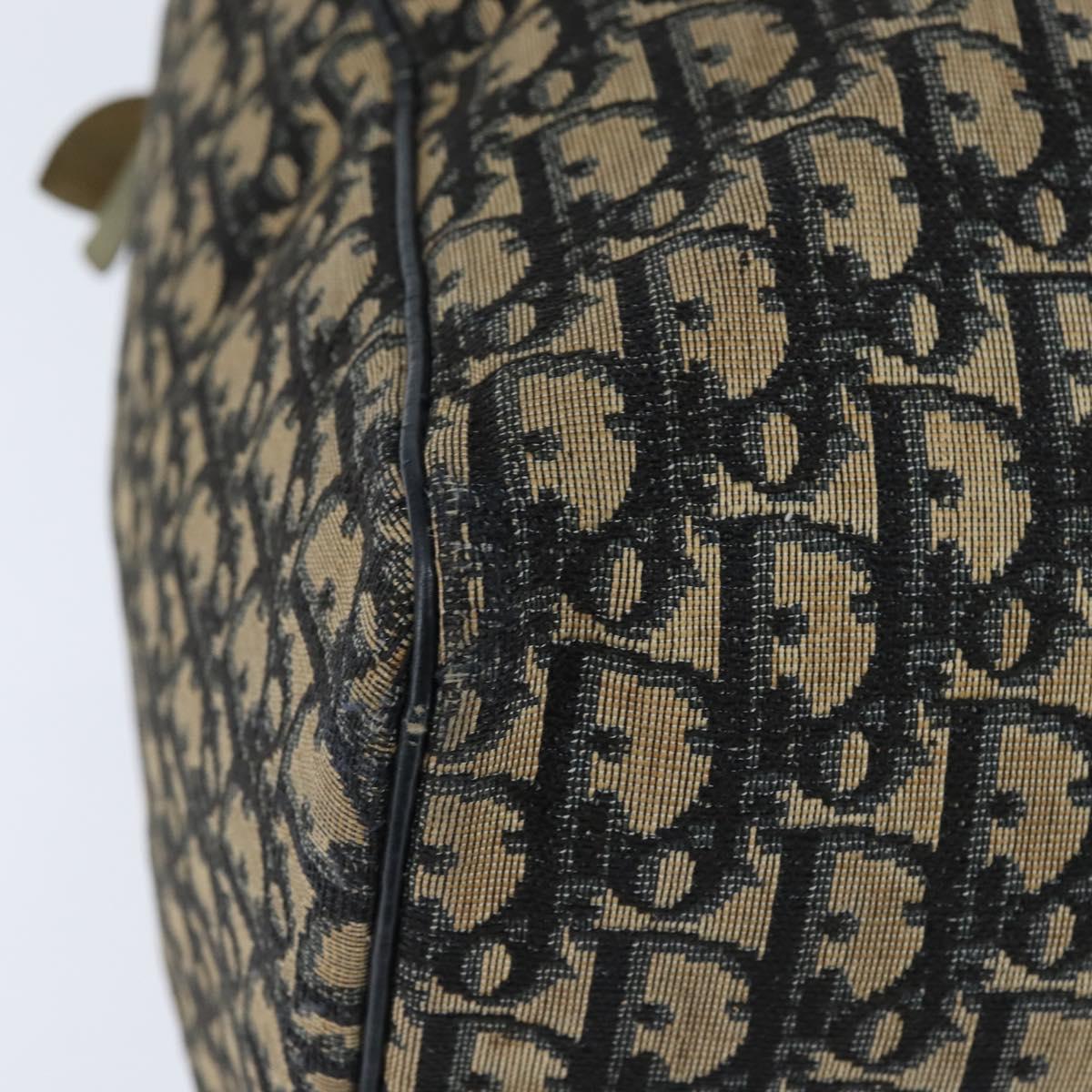 Christian Dior Trotter Canvas Boston Bag Navy Silver Auth 150052