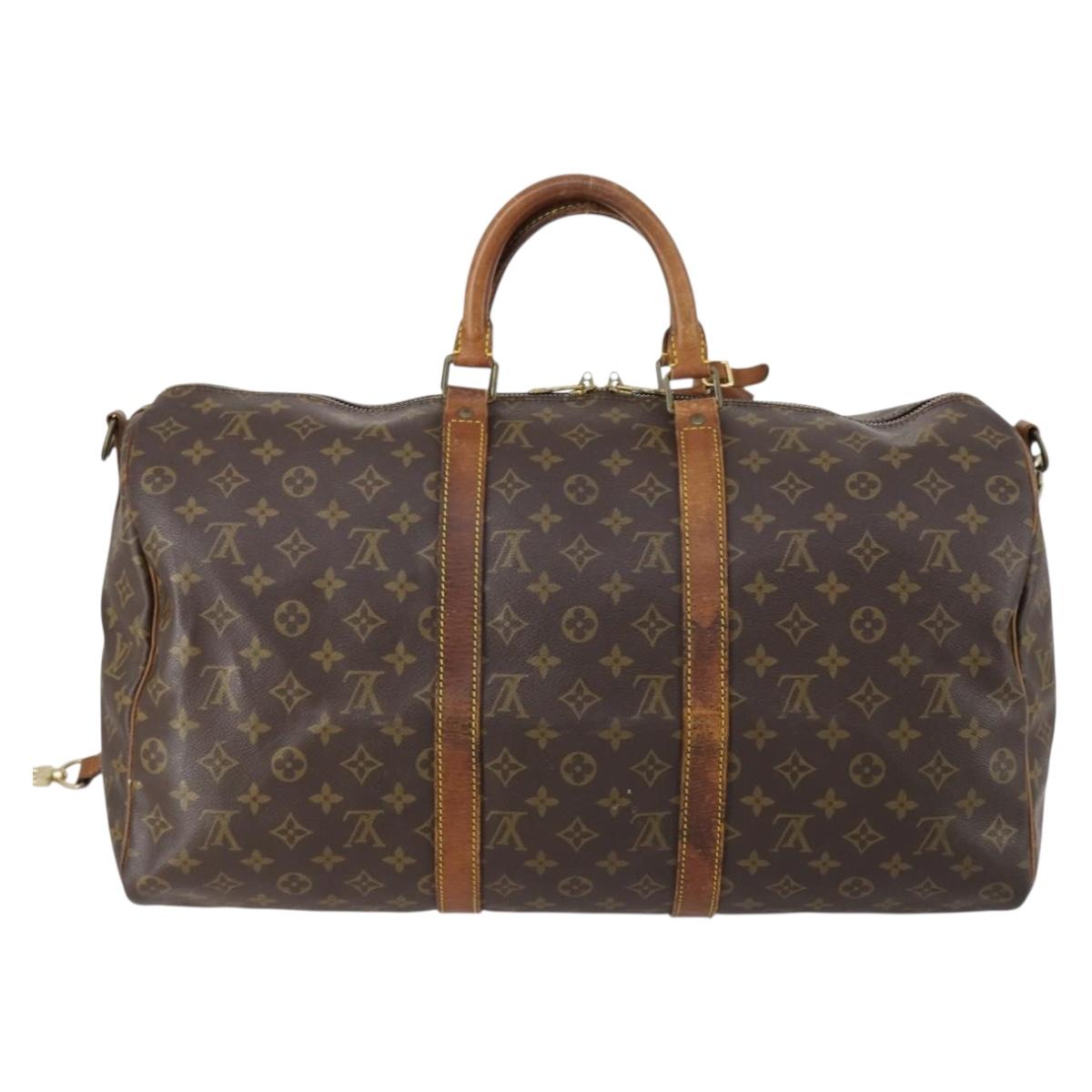 LOUIS VUITTON Monogram Keepall Bandouliere 50 Boston Bag M41416 LV Auth 150063