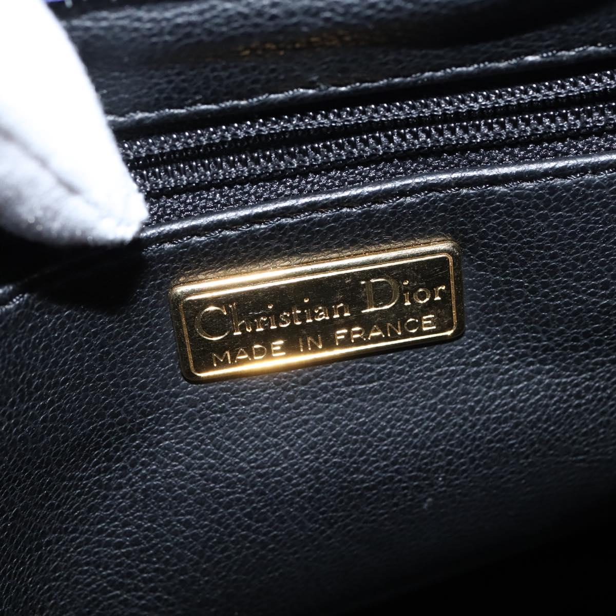 Christian Dior Backpack Leather Blue Gold Auth 150068