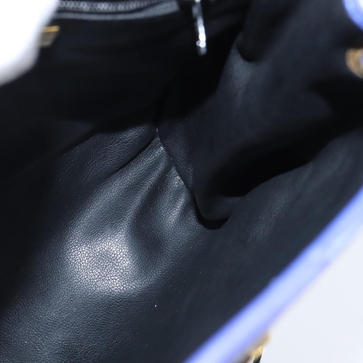 Christian Dior Backpack Leather Blue Gold Auth 150068