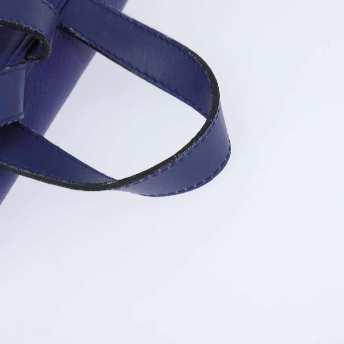 Christian Dior Backpack Leather Blue Gold Auth 150068