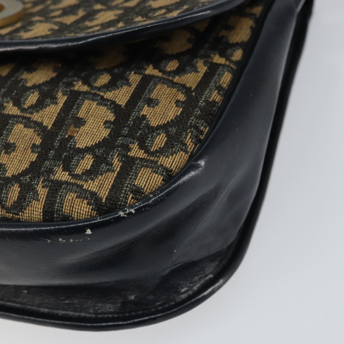 Christian Dior Trotter Canvas Shoulder Bag Navy Auth 150069