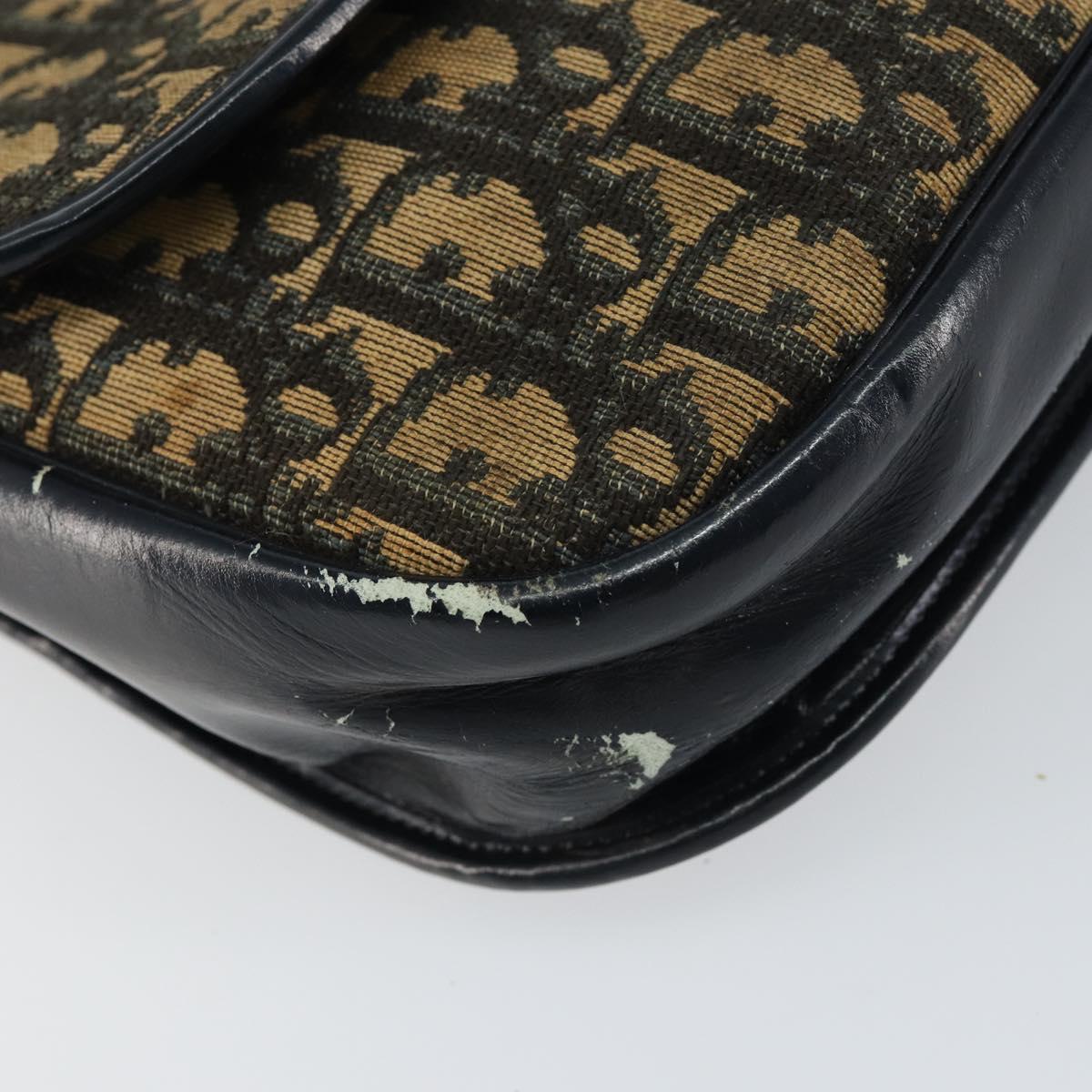 Christian Dior Trotter Canvas Shoulder Bag Navy Auth 150069