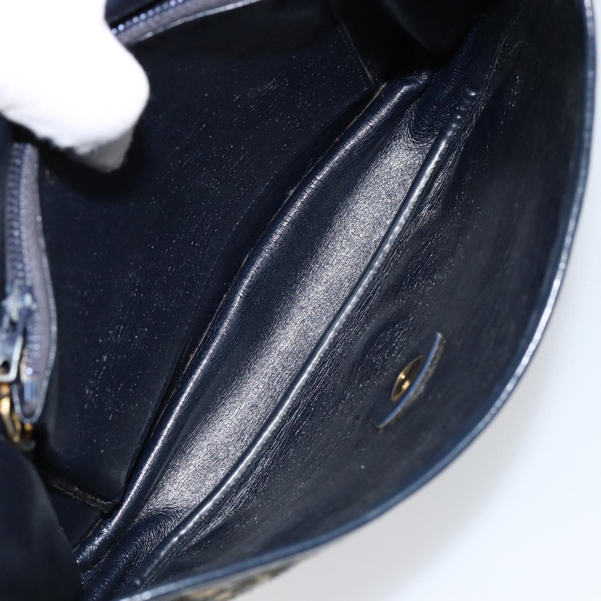 Christian Dior Trotter Canvas Shoulder Bag Navy Auth 150069