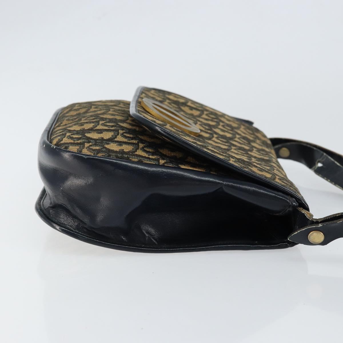 Christian Dior Trotter Canvas Shoulder Bag Navy Auth 150069