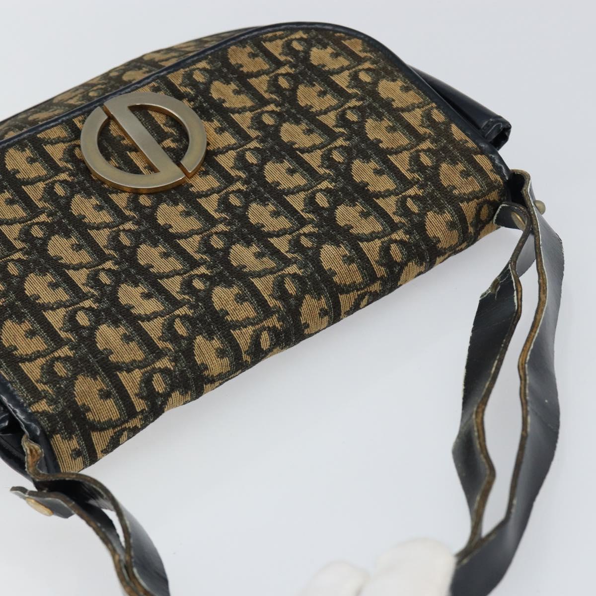 Christian Dior Trotter Canvas Shoulder Bag Navy Auth 150069