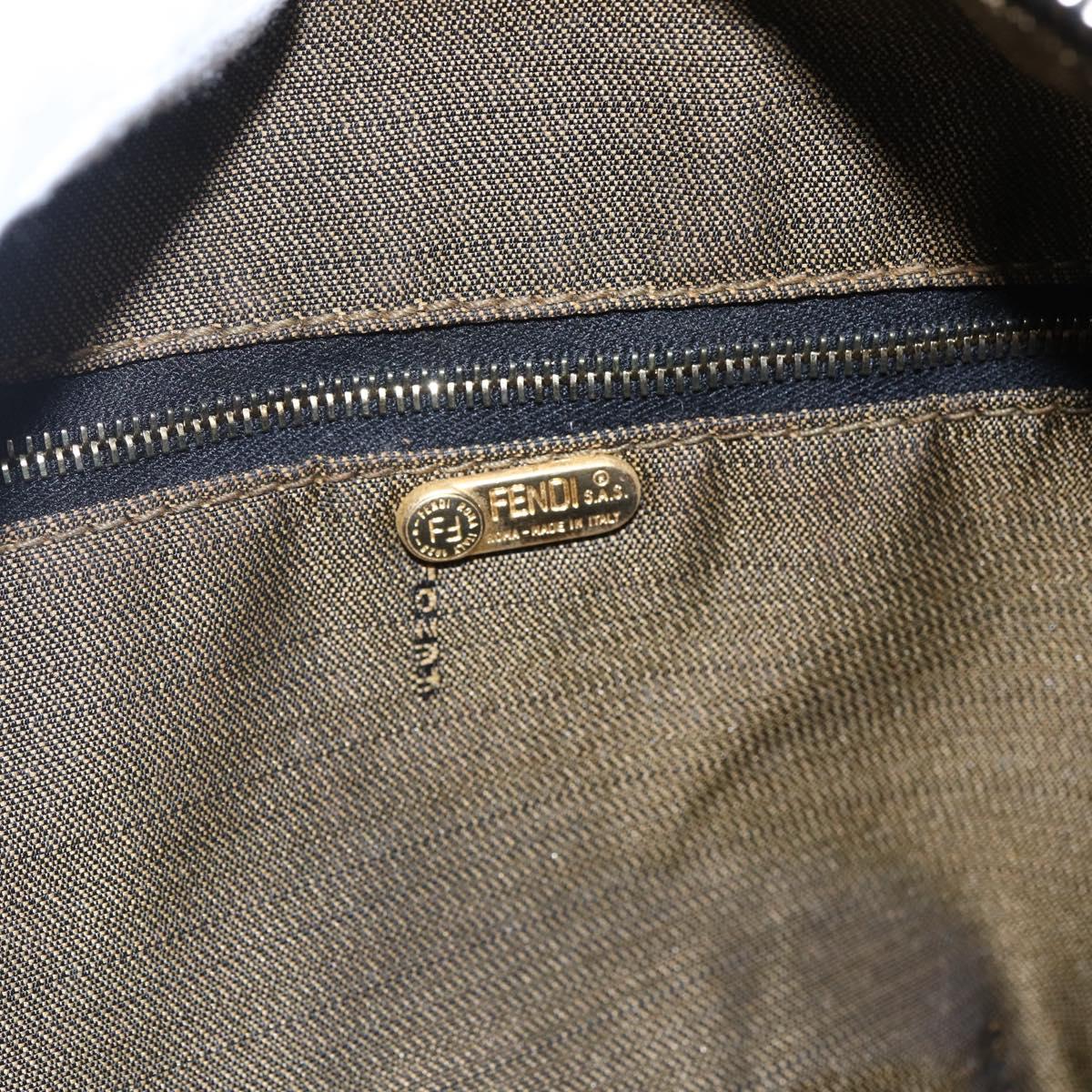 FENDI Zucca Canvas Vanity Hand Bag Black Brown Auth 150076