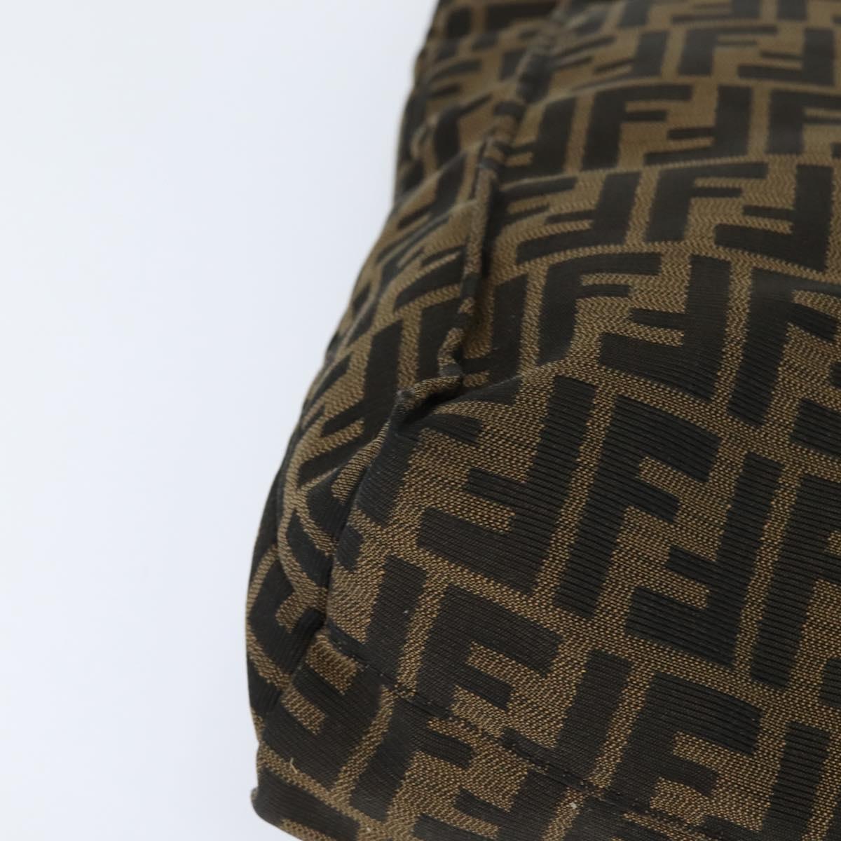 FENDI Celeria Zucca Canvas Hand Bag Black Brown Auth 150077