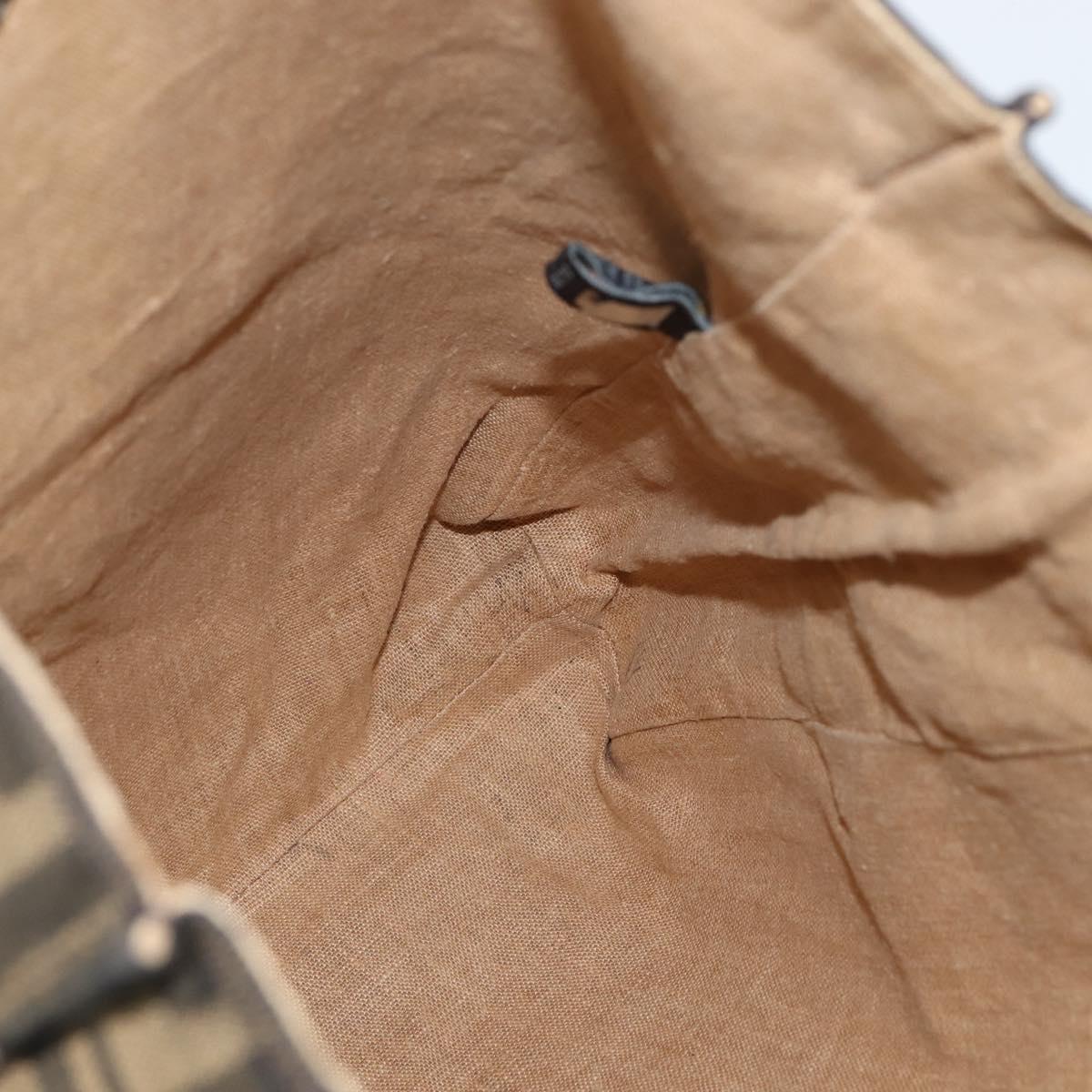 FENDI Celeria Zucca Canvas Hand Bag Black Brown Auth 150077