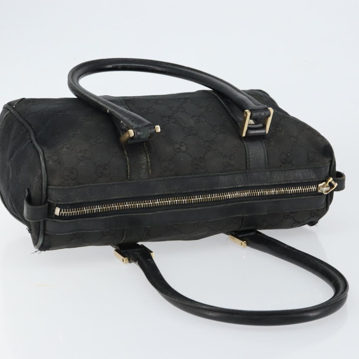 GUCCI GG Canvas Boston Bag Black Gold 000 0851 Auth 150082
