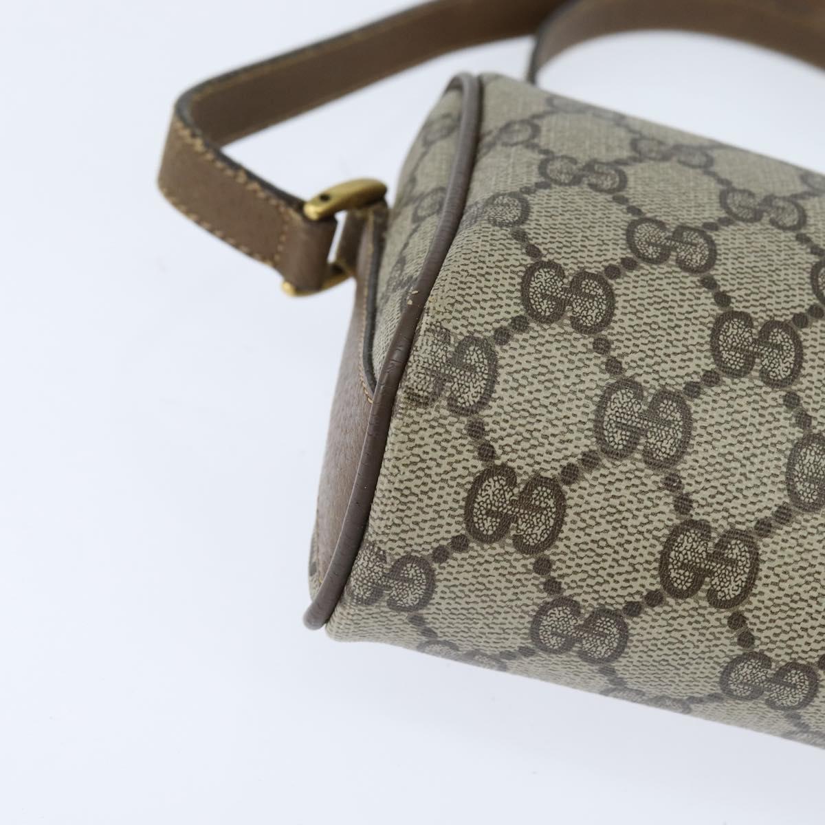 GUCCI GG Supreme Web Sherry Line Bag PVC Beige Gold 89 02 018 Auth 150084