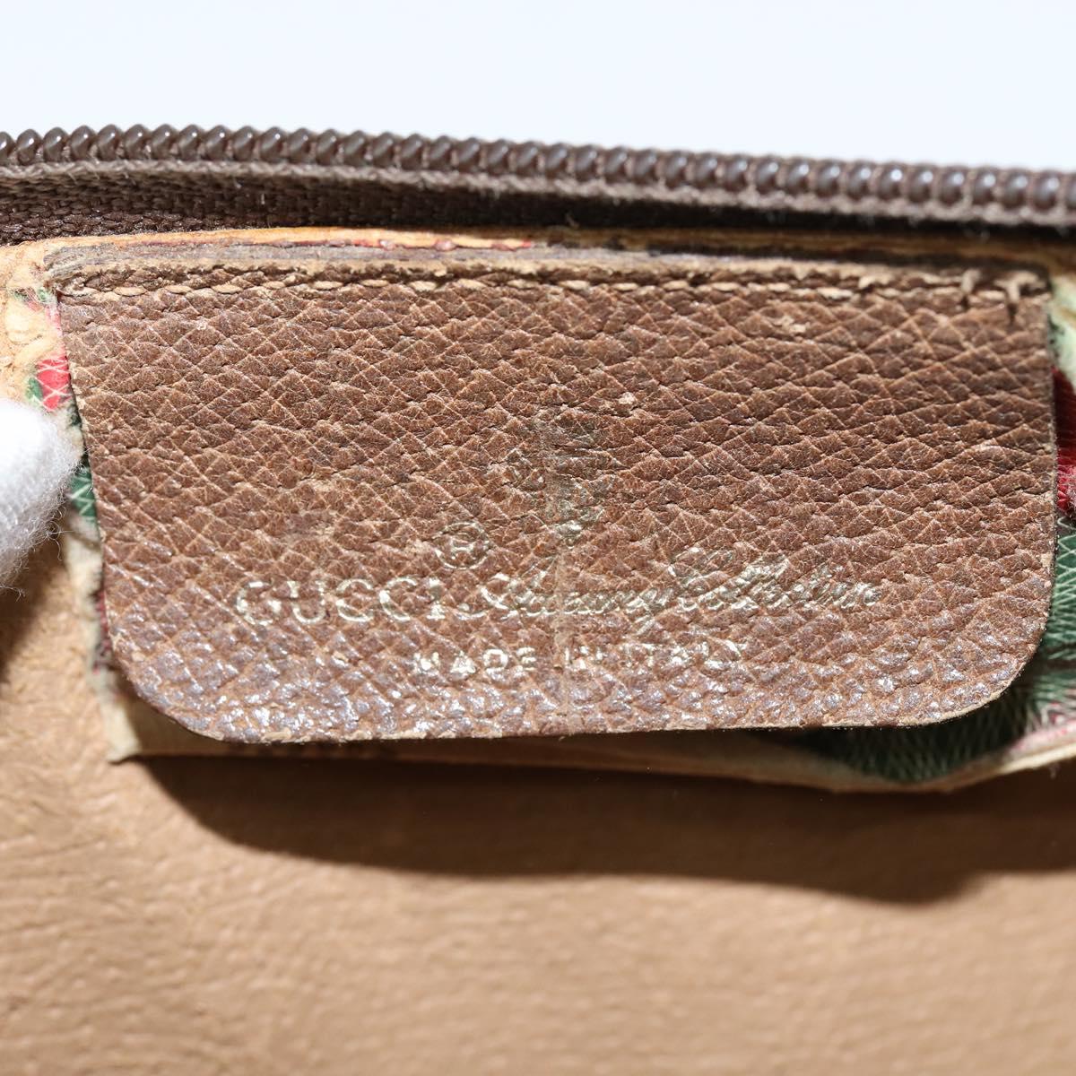 GUCCI GG Supreme Web Sherry Line Bag PVC Beige Gold 89 02 018 Auth 150084