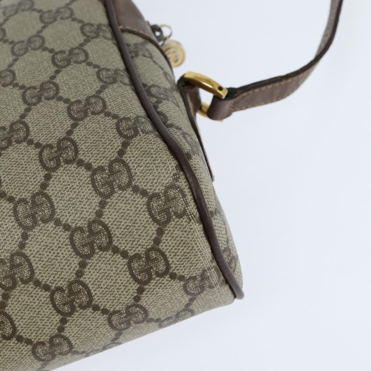 GUCCI GG Supreme Web Sherry Line Shoulder Bag PVC Beige 001 44 6472 Auth 150085