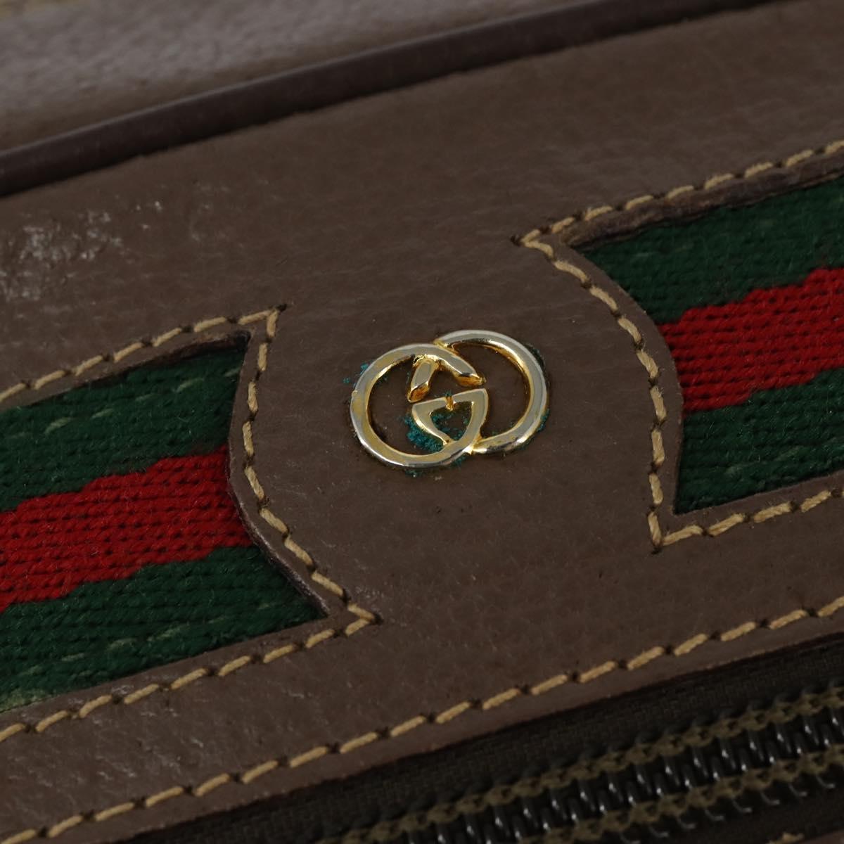 GUCCI GG Supreme Web Sherry Line Shoulder Bag PVC Beige 001 44 6472 Auth 150085