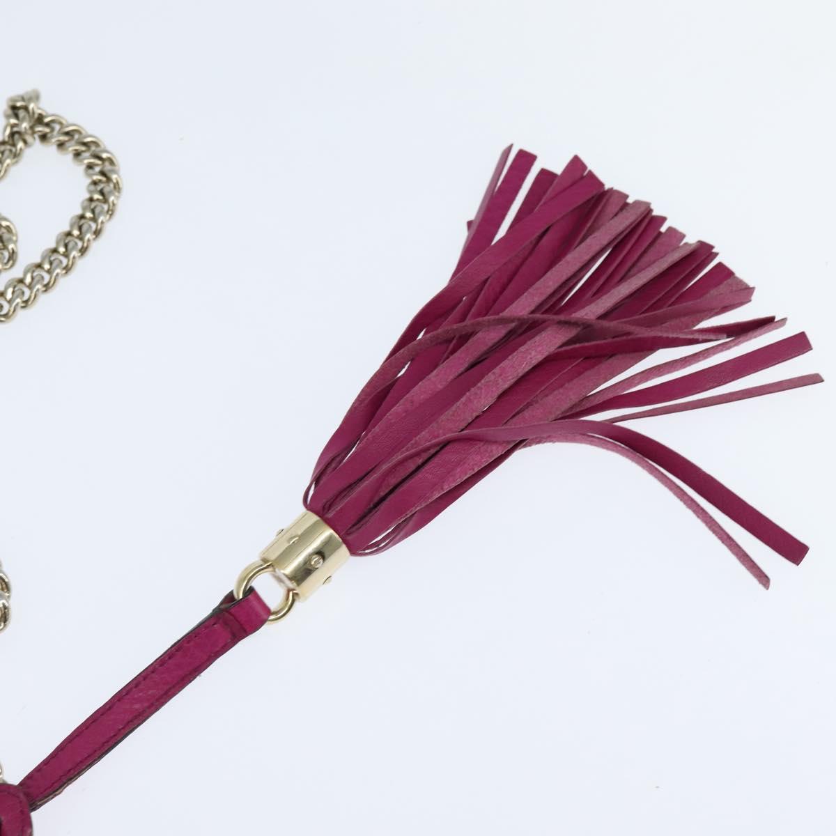 GUCCI Chain Soho Shoulder Bag Leather Pink Gold 336752 Auth 150086