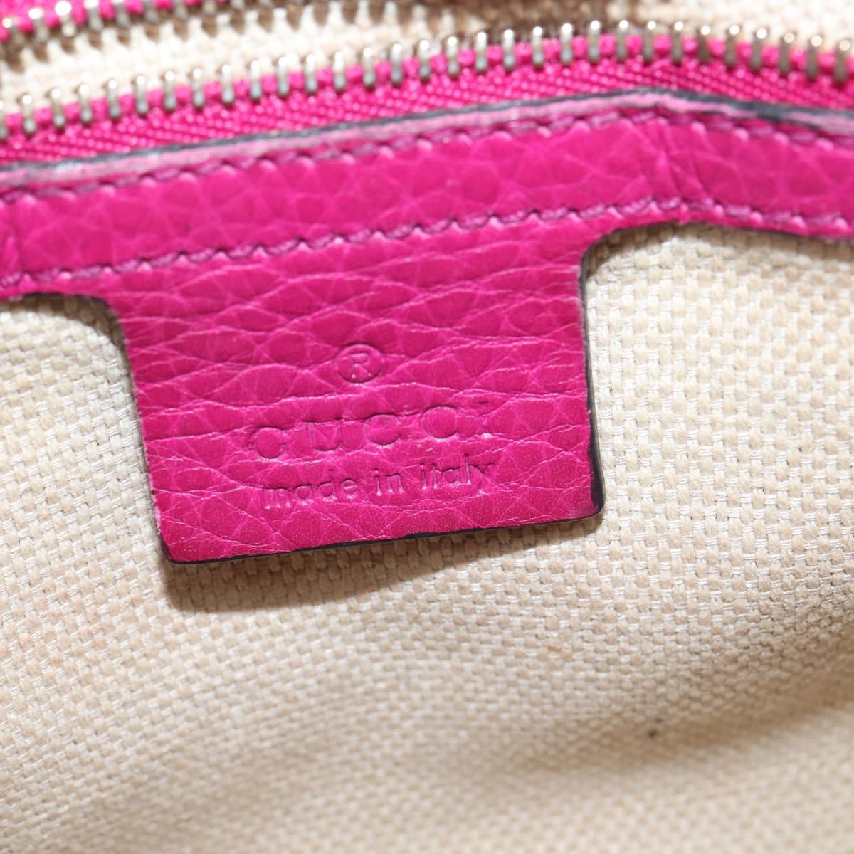 GUCCI Chain Soho Shoulder Bag Leather Pink Gold 336752 Auth 150086