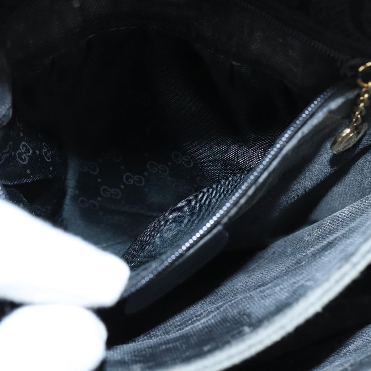 GUCCI Shoulder Bag Nylon Black Gold 001 14 0712 Auth 150087