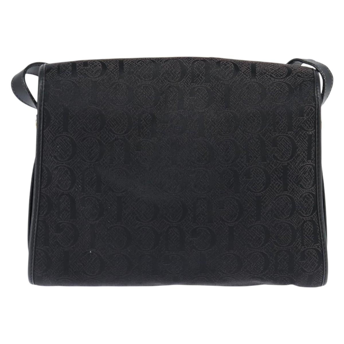 GUCCI Shoulder Bag Nylon Black Gold 001 14 0712 Auth 150087