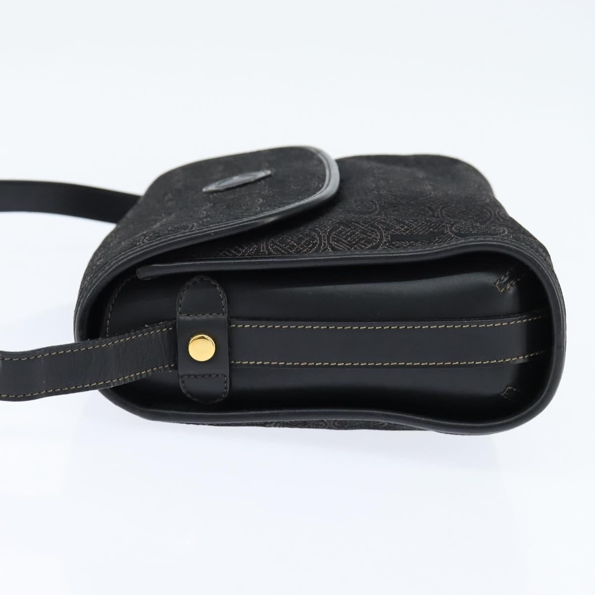 GUCCI Shoulder Bag Nylon Black Gold 001 14 0712 Auth 150087