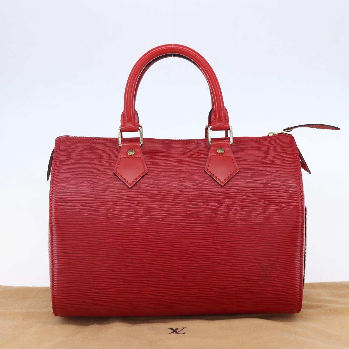 LOUIS VUITTON Epi Speedy 25 Hand Bag Castilian Red M43017 LV Auth 150100