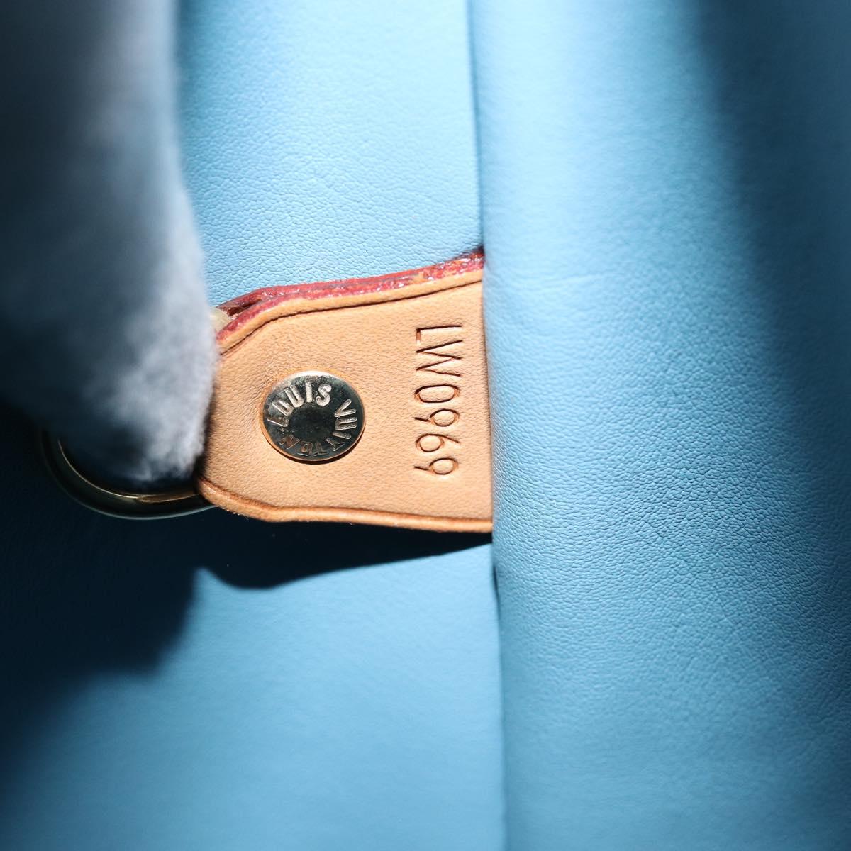 LOUIS VUITTON Monogram Vernis Houston Hand Bag Baby Blue M91005 LV Auth 150110