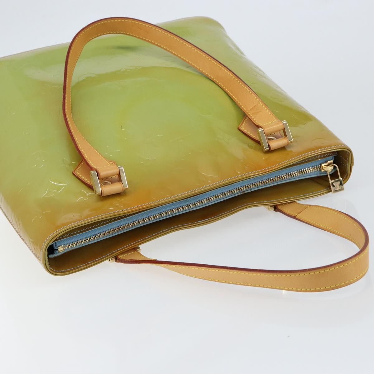 LOUIS VUITTON Monogram Vernis Houston Hand Bag Baby Blue M91005 LV Auth 150110