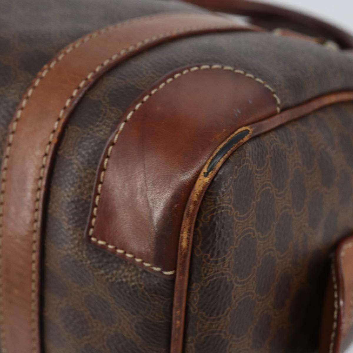 CELINE Macadam Canvas Hand Bag PVC Leather Brown Gold Auth 150118