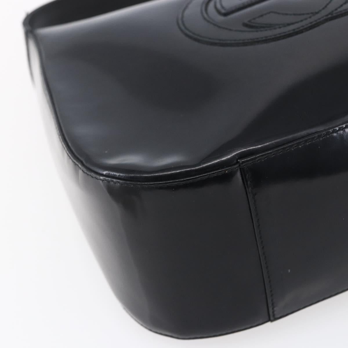 GUCCI Soho Shoulder Bag Enamel Black 001 1364 1703 Auth 150120