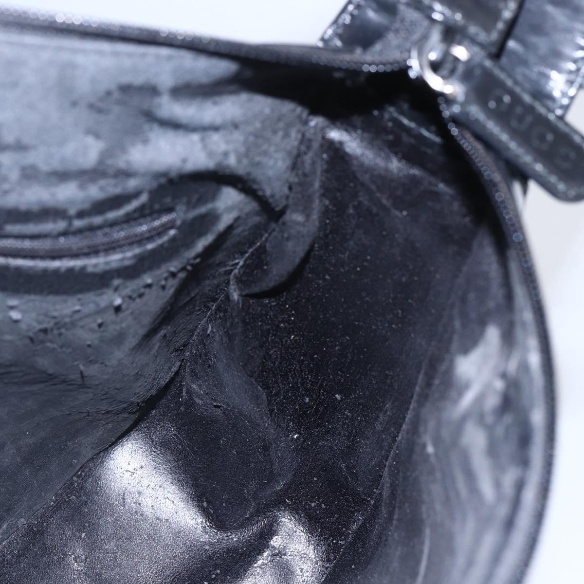 GUCCI Soho Shoulder Bag Enamel Black 001 1364 1703 Auth 150120