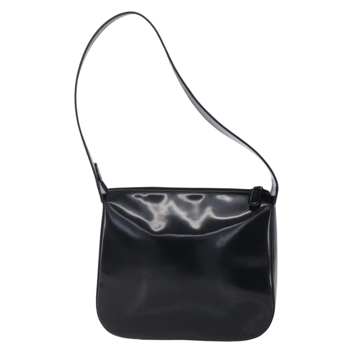 GUCCI Soho Shoulder Bag Enamel Black 001 1364 1703 Auth 150120