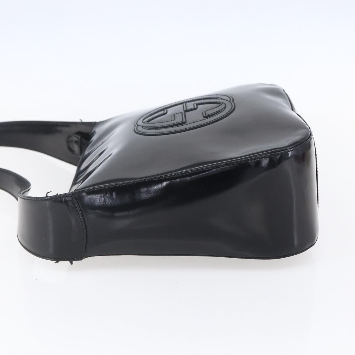 GUCCI Soho Shoulder Bag Enamel Black 001 1364 1703 Auth 150120