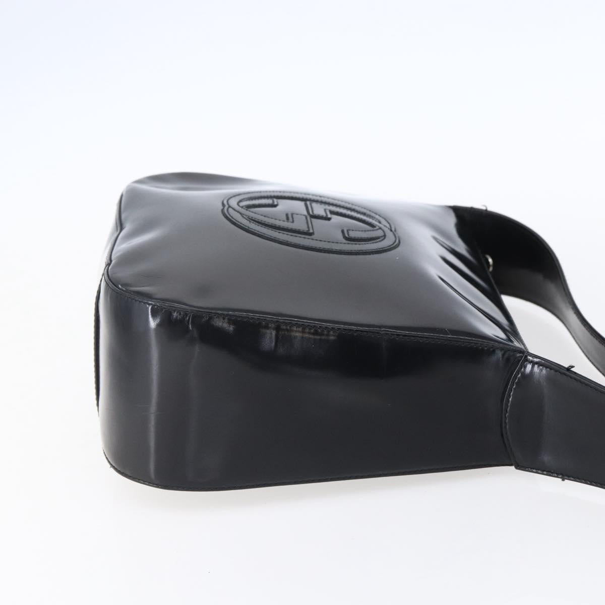 GUCCI Soho Shoulder Bag Enamel Black 001 1364 1703 Auth 150120