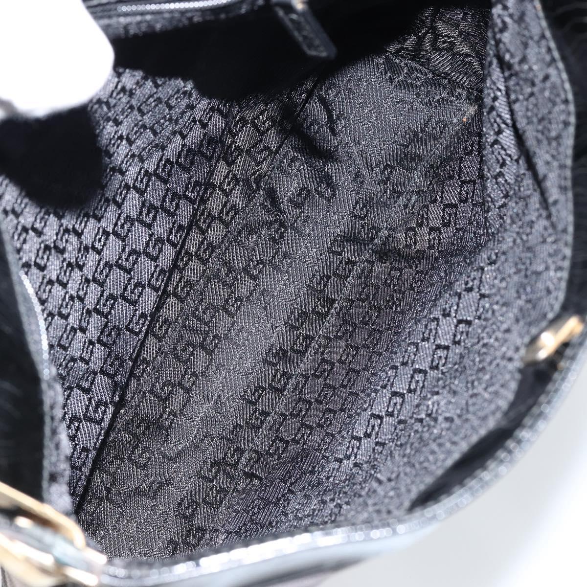 GUCCI Shoulder Bag Canvas Black Gold 001 4231 Auth 150121