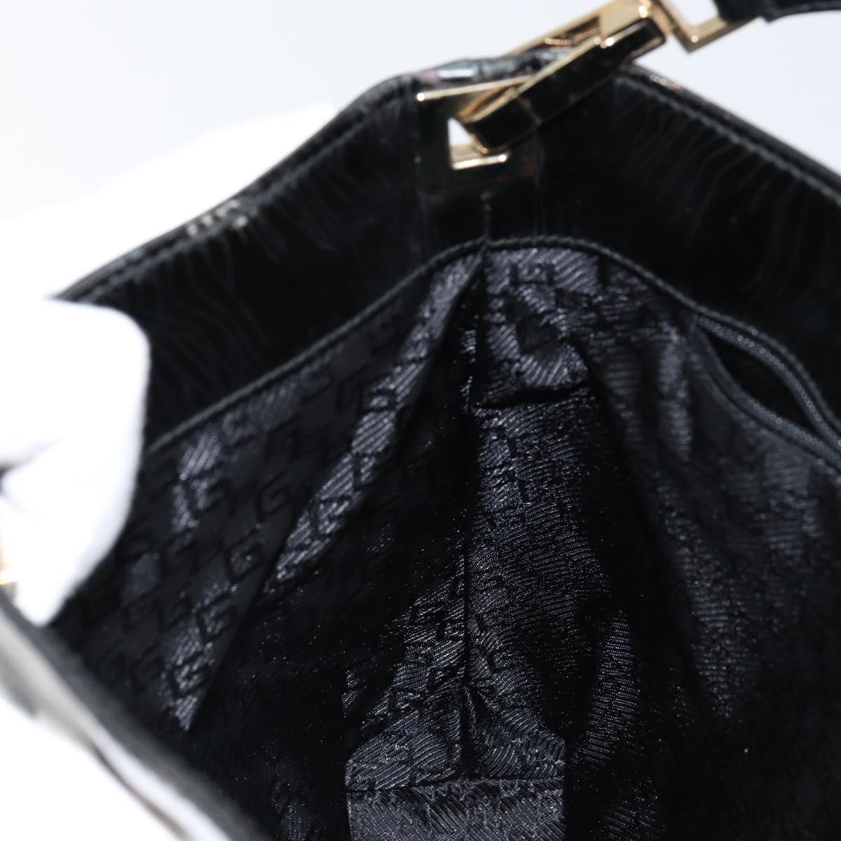 GUCCI Shoulder Bag Canvas Black Gold 001 4231 Auth 150121