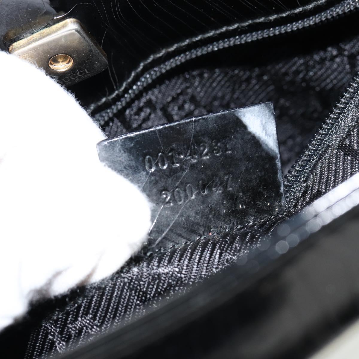 GUCCI Shoulder Bag Canvas Black Gold 001 4231 Auth 150121