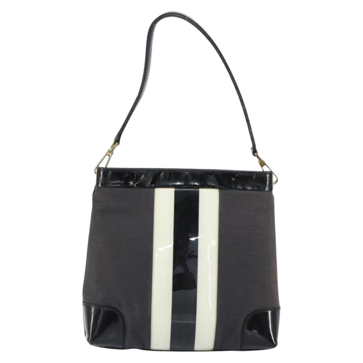 GUCCI Shoulder Bag Canvas Black Gold 001 4231 Auth 150121