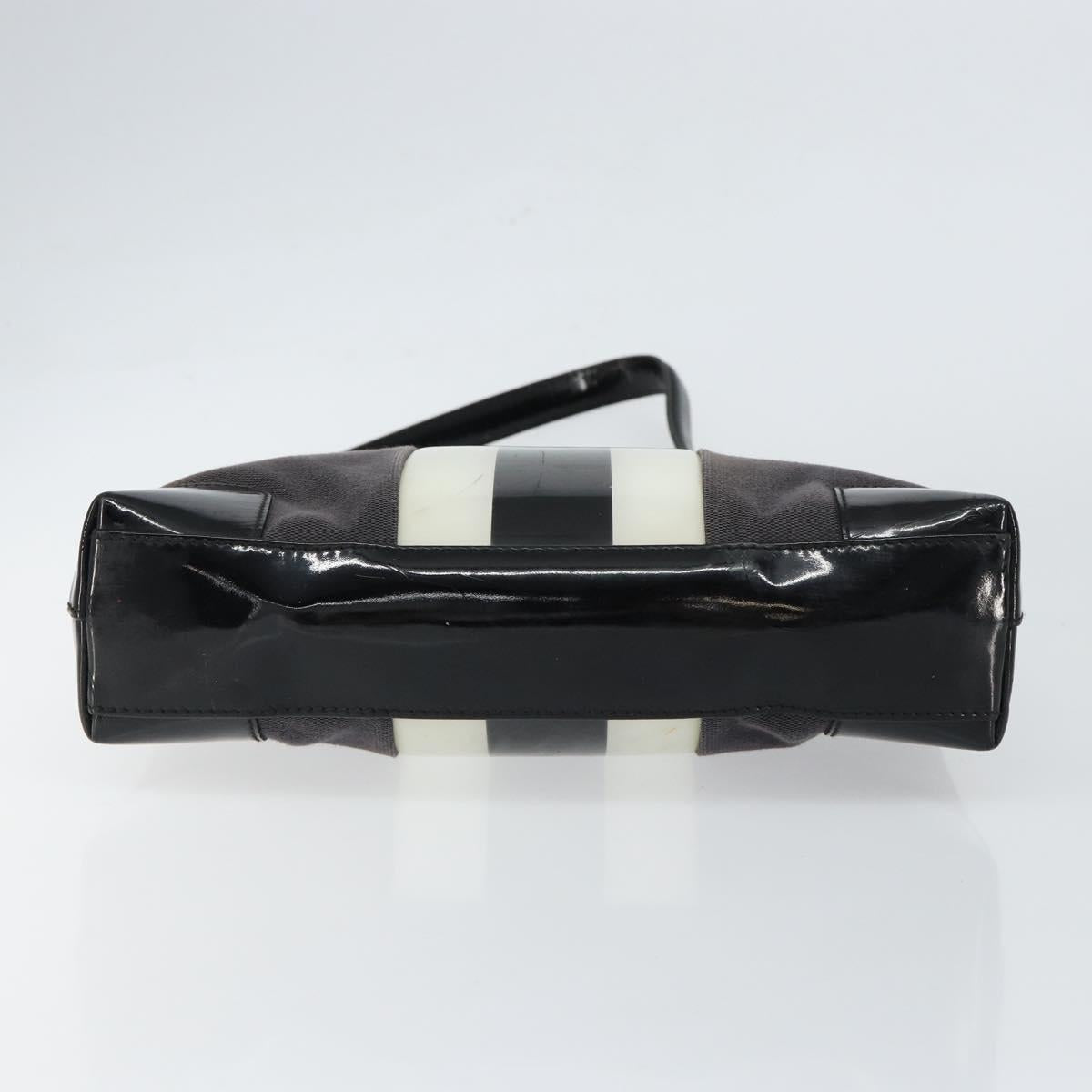 GUCCI Shoulder Bag Canvas Black Gold 001 4231 Auth 150121