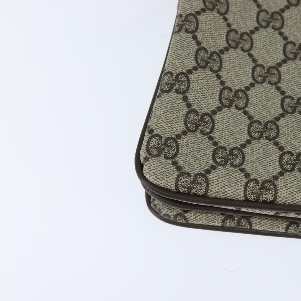 GUCCI GG Supreme Web Sherry Line Shoulder Bag PVC Beige 378 001 4085 Auth 150126