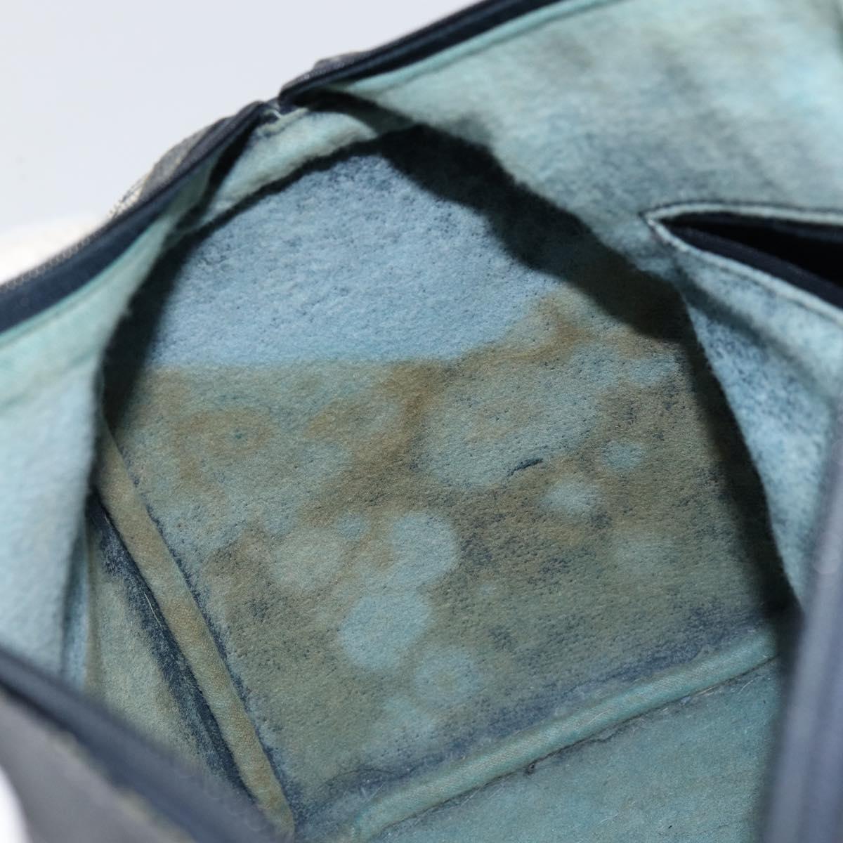 GUCCI GG Supreme Sherry Line Boston Bag PVC Navy Gold Red Auth 150128