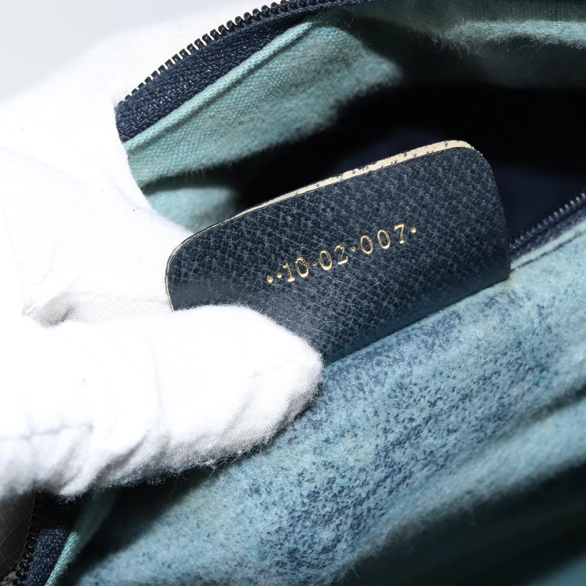 GUCCI GG Supreme Sherry Line Boston Bag PVC Navy Gold Red Auth 150128