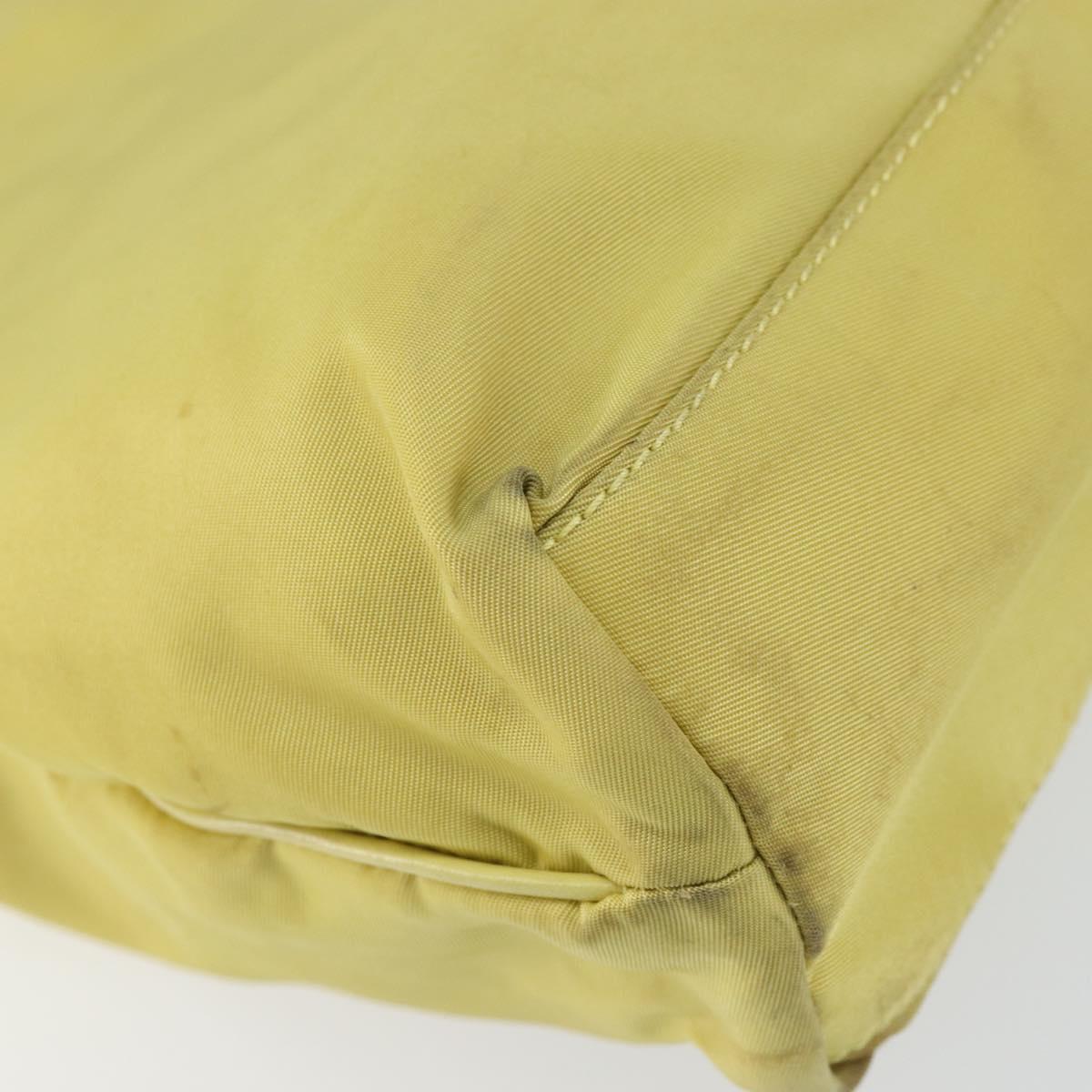 PRADA Tote Bag Nylon Yellow Gold Auth 150138