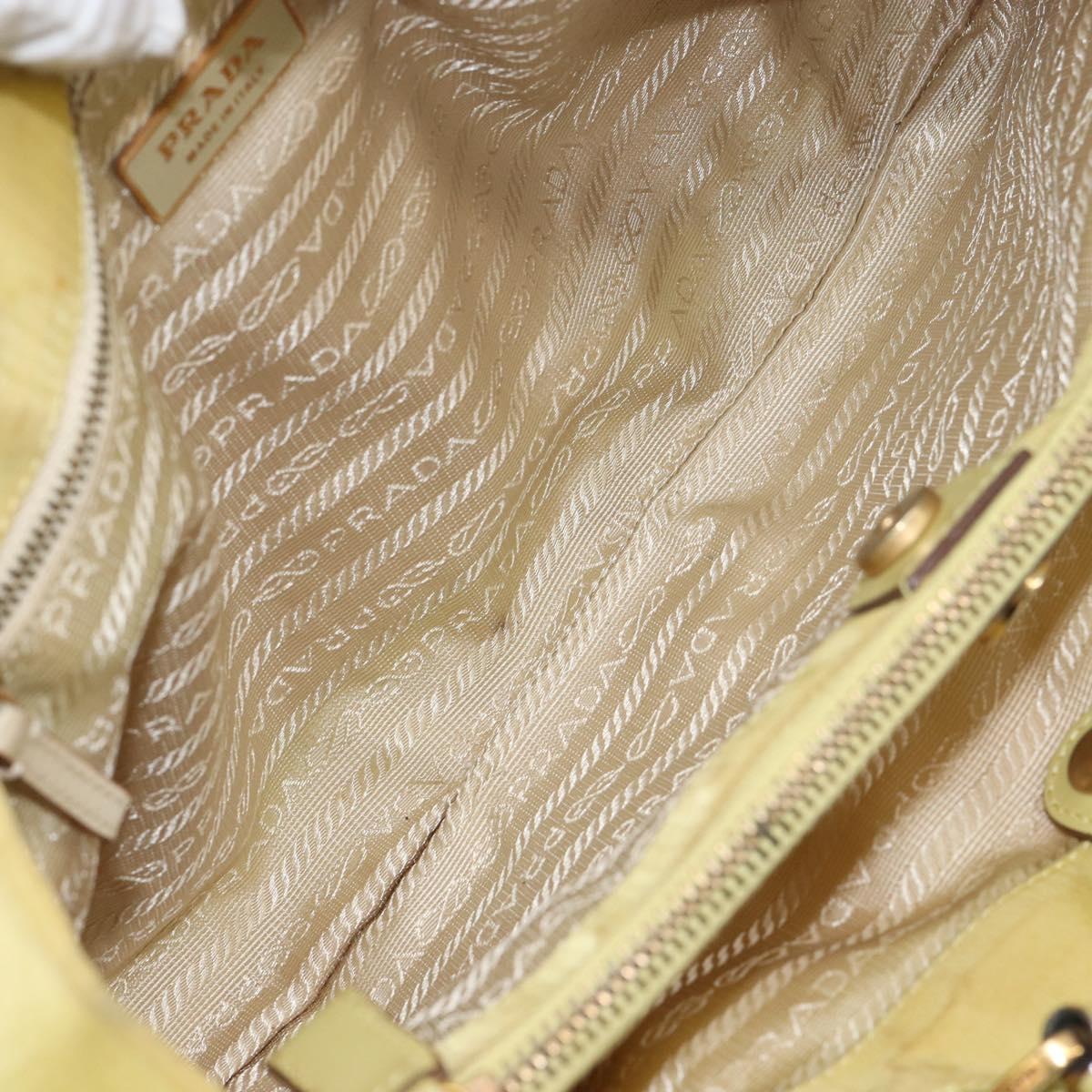 PRADA Tote Bag Nylon Yellow Gold Auth 150138