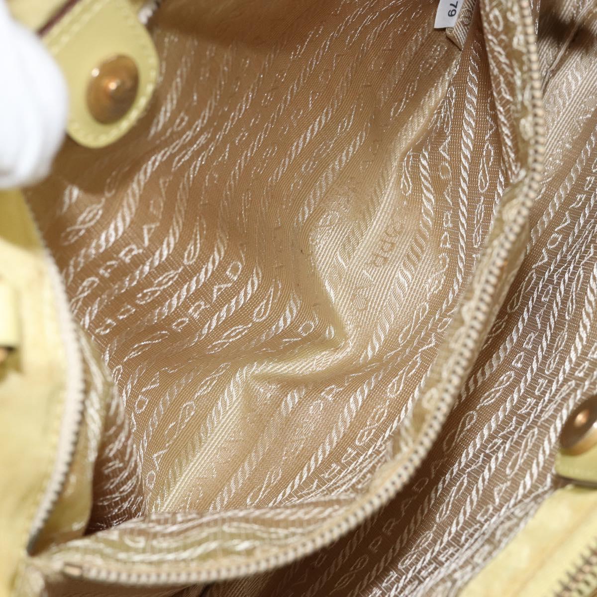 PRADA Tote Bag Nylon Yellow Gold Auth 150138