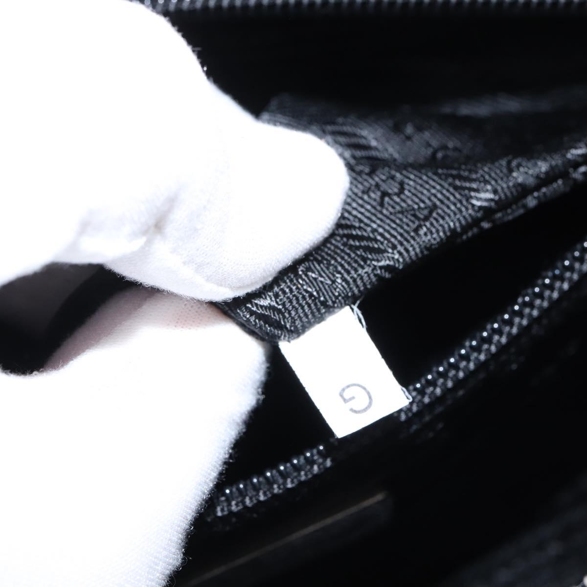 PRADA Tote Bag Leather White Silver Auth 150139