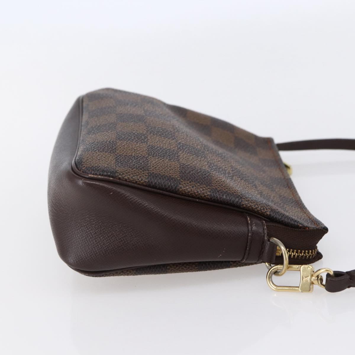LOUIS VUITTON Damier Ebene Trousse Makeup Pouch N51982 LV Auth 150145