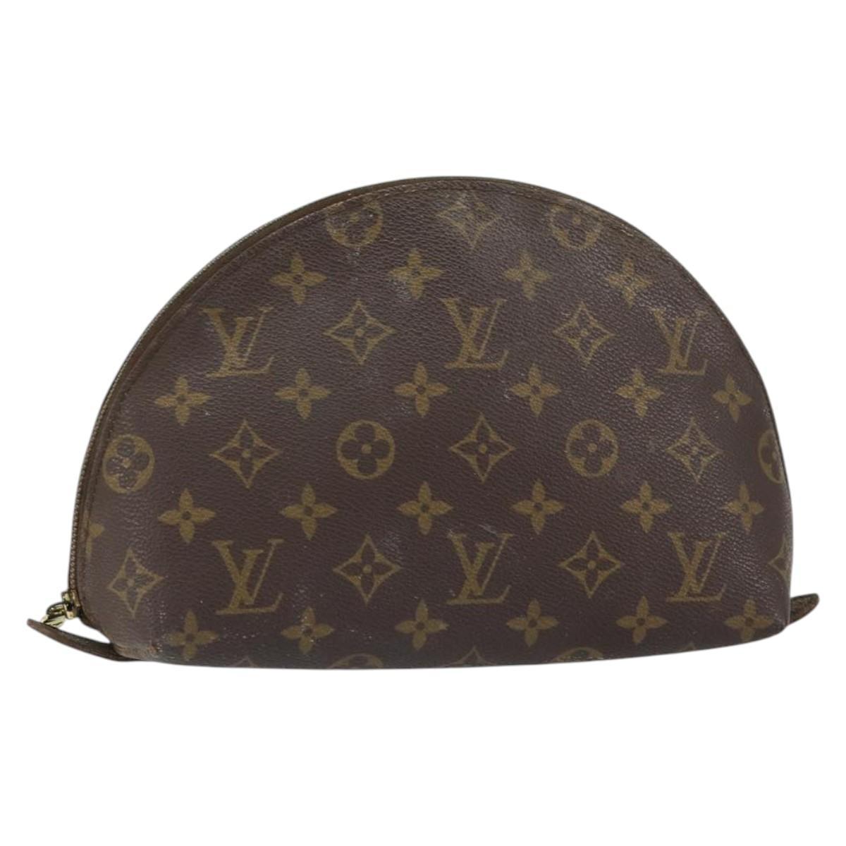 LOUIS VUITTON Monogram Trousse Demi Ronde Cosmetic Pouch M47520 LV Auth 150155