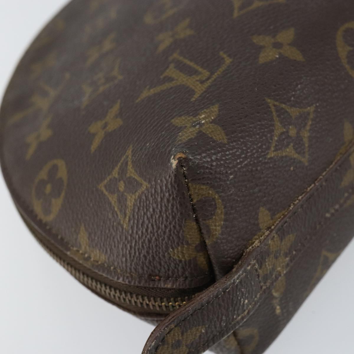 LOUIS VUITTON Monogram Trousse Demi Ronde Cosmetic Pouch M47520 LV Auth 150155