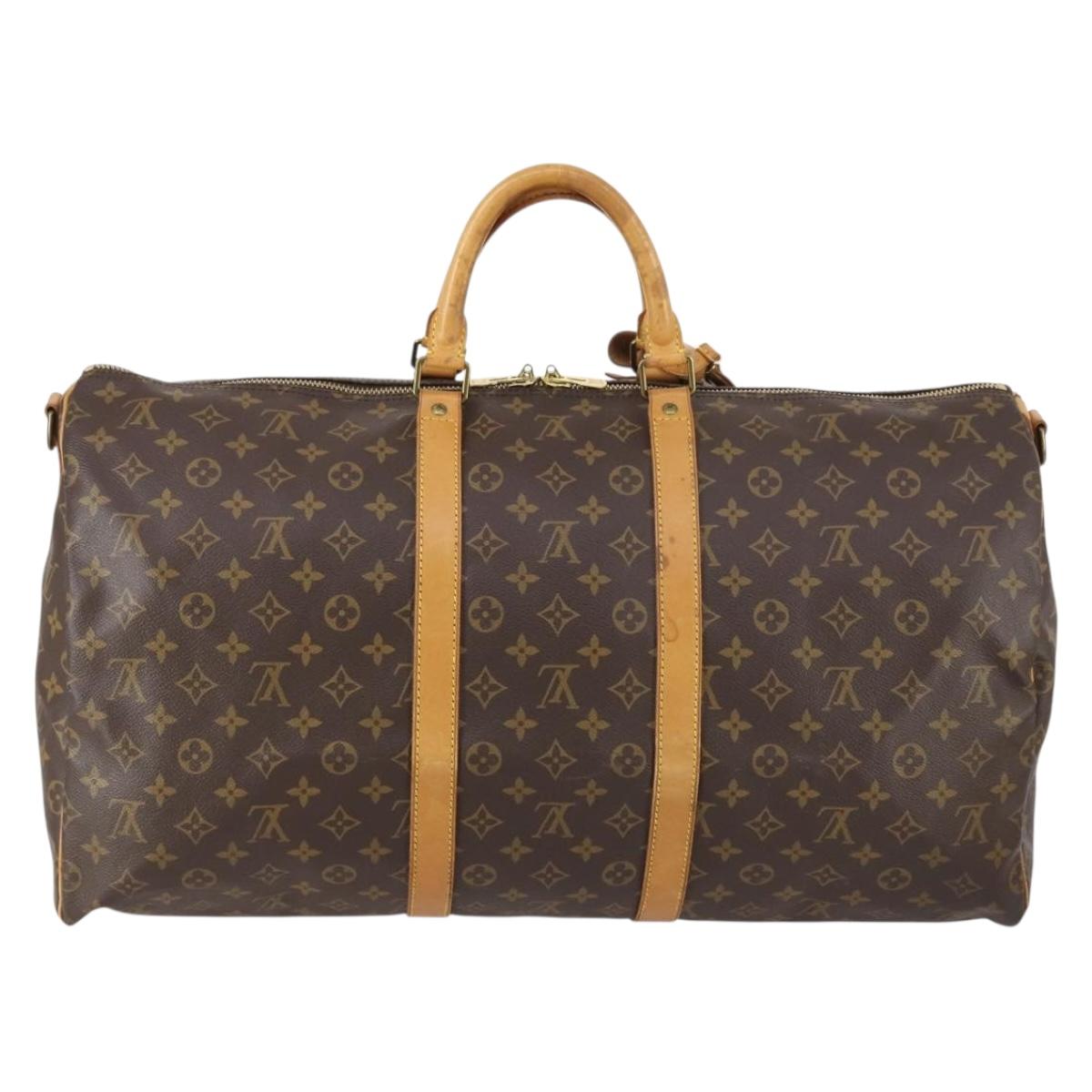 LOUIS VUITTON Monogram Keepall Bandouliere 55 Boston Bag M41414 LV Auth 150183