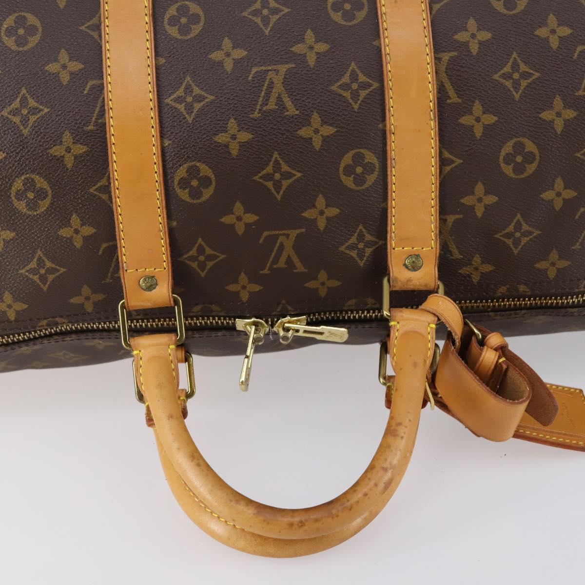 LOUIS VUITTON Monogram Keepall Bandouliere 55 Boston Bag M41414 LV Auth 150183