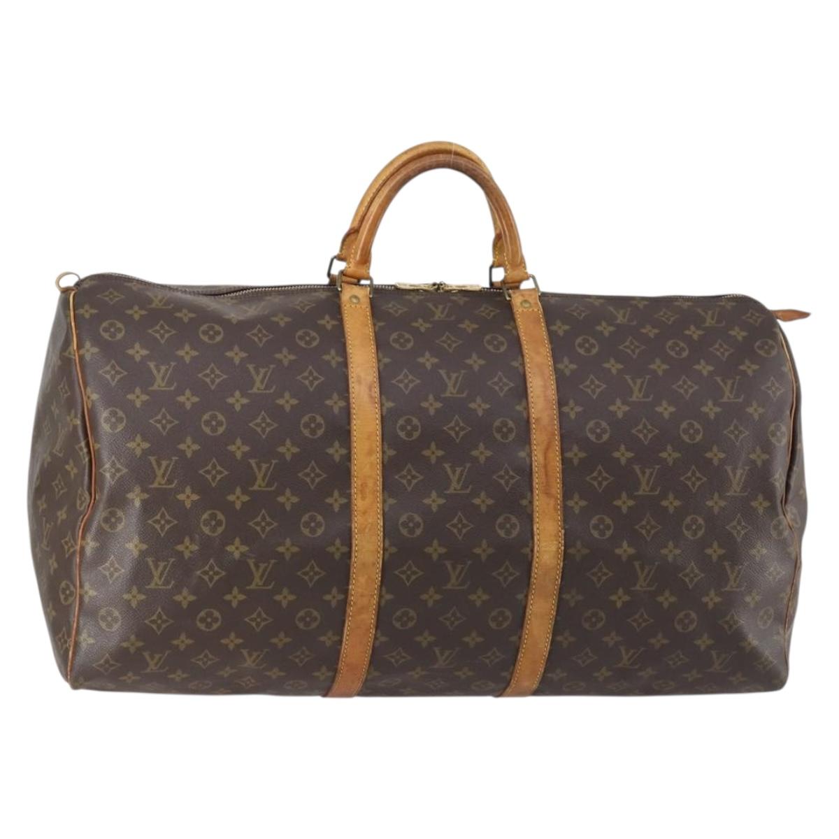 LOUIS VUITTON Monogram Keepall 60 Boston Bag M41422 LV Auth 150185